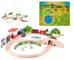 Dřevěná vláčkodráha na baterie 90 dílků PUZZLE