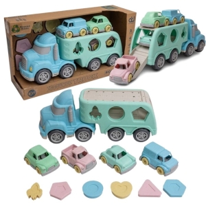 Odtahový vůz se 4 auty- sada z BIOplastu