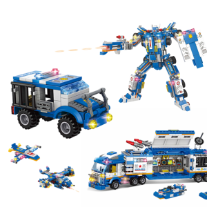 Stavební kostky policejní robot 824 ks. v kufříku