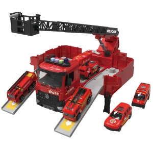 Hasičský vůz s rozkládacím návěsem a skluzavkou